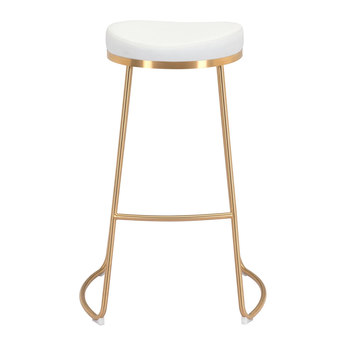 Bree Barstool (Set of 2) White & Gold