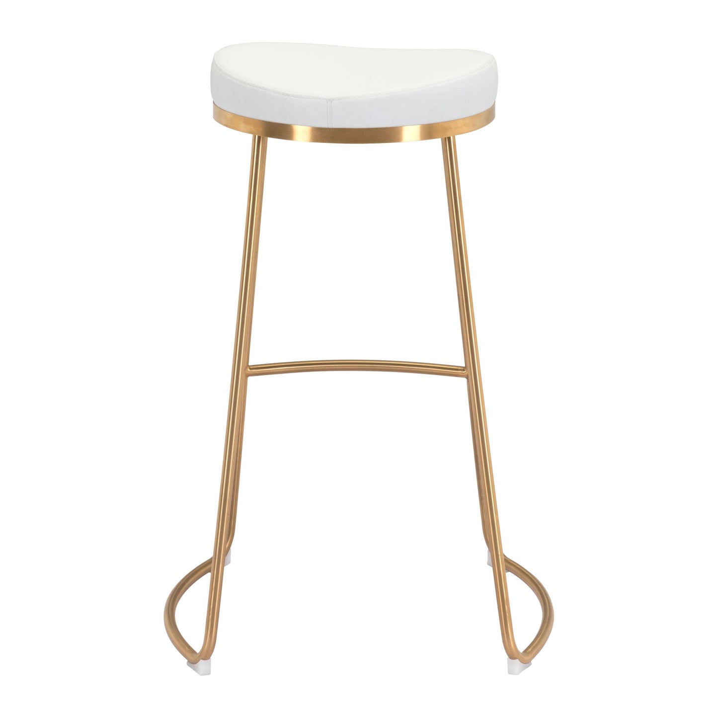 Bree Barstool (Set of 2) White & Gold