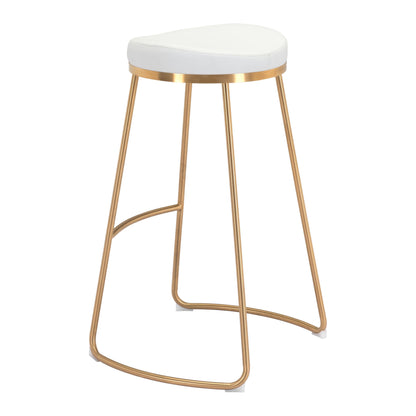 Bree Barstool (Set of 2) White & Gold