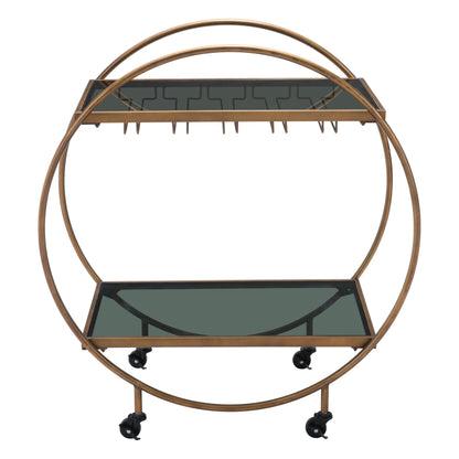 Arc Bar Cart Brass & Black