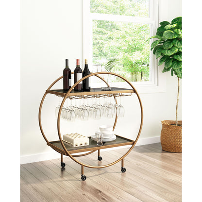 Arc Bar Cart Brass & Black