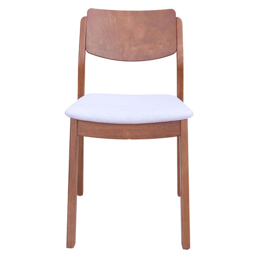 Desdamona Dining Chair (Set of 2) Light Gray & Walnut