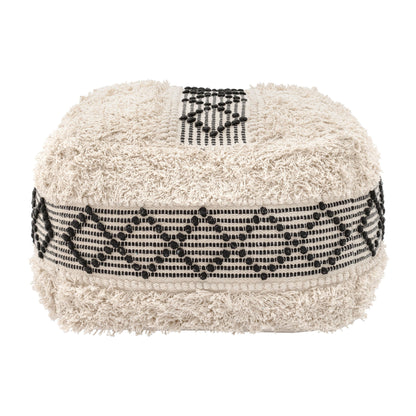 Pisco Ottoman Beige & Black