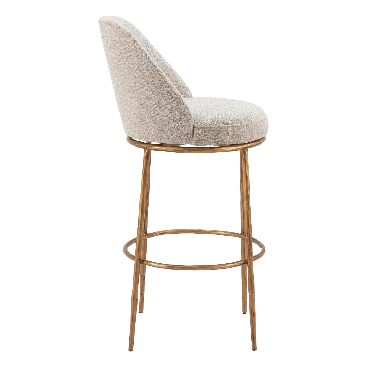 Nordhavn Swivel Barstool Beige & Gold