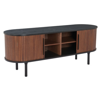 Koriana Entertainment Stand Black & Walnut