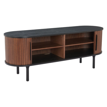 Koriana Entertainment Stand Black & Walnut