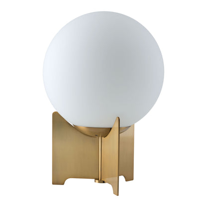 Pearl Table Lamp White & Brass