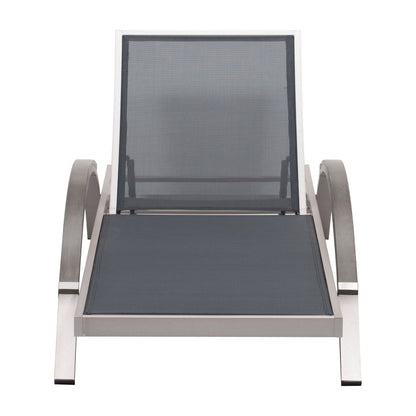 Metropolitan Chaise Lounge Gray & Silver