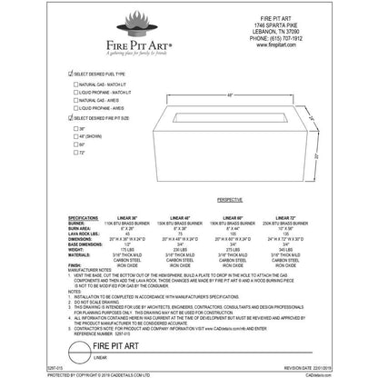 Linear 60" Gas Fire Pit