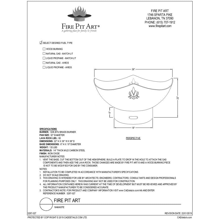 Namaste Gas Fire Pit